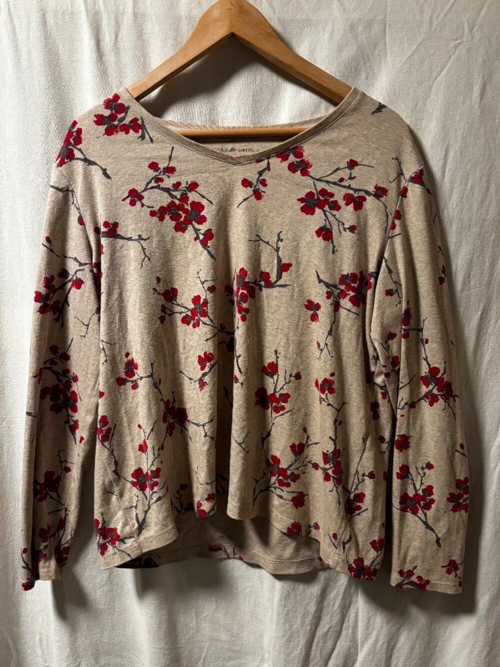 Womens Soft Sweater with Cherry Blossom patterns Size XL